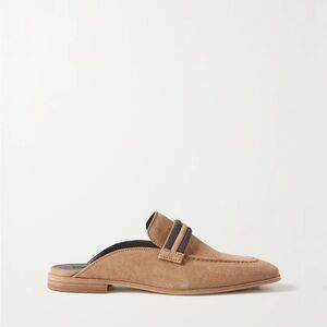 BRUNELLO CUCINELLI Suede loafers slip ons slippers flats embellished 38.5 $1250